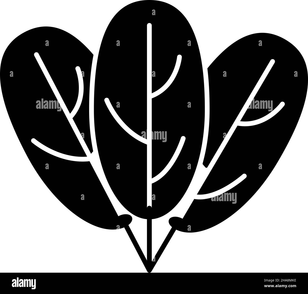 Spinaci icona Glyph Vector vegetale Illustrazione Vettoriale