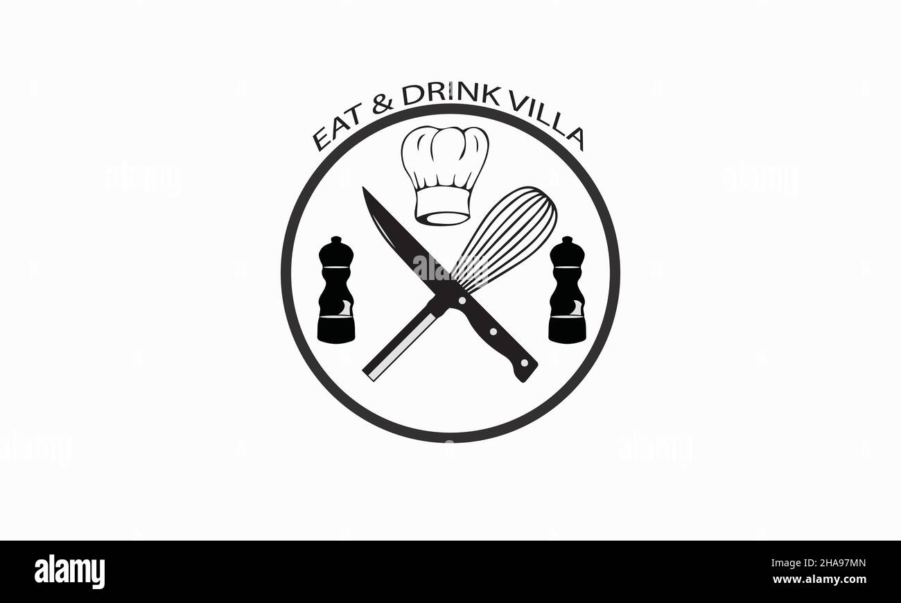 Set vettoriale di icone di cottura. Logo disegni di cibo Illustrazione Vettoriale