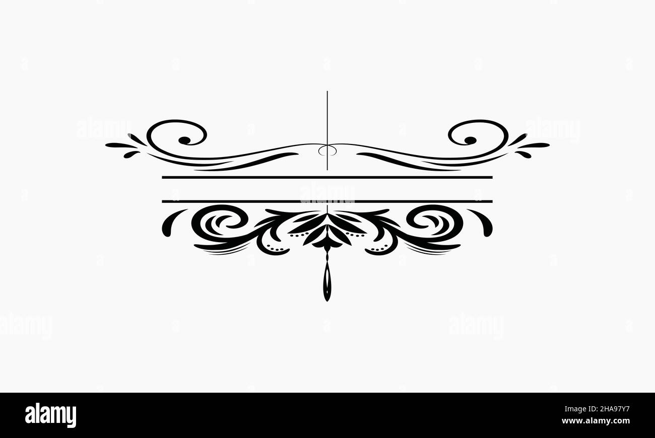 casella di testo decori vintage, design vettoriale per carte regalo Illustrazione Vettoriale