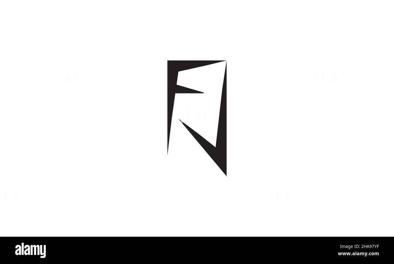 Eccezionale professionale elegante trendy artistico impressionante colore bianco e nero JF FJ iniziale basato Alphabet icona logo. Illustrazione Vettoriale