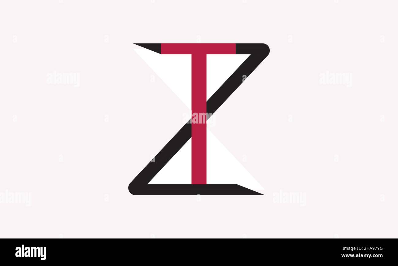 Modello di simbolo vettoriale per l'icona del monogramma con logo ZT o TZ Illustrazione Vettoriale