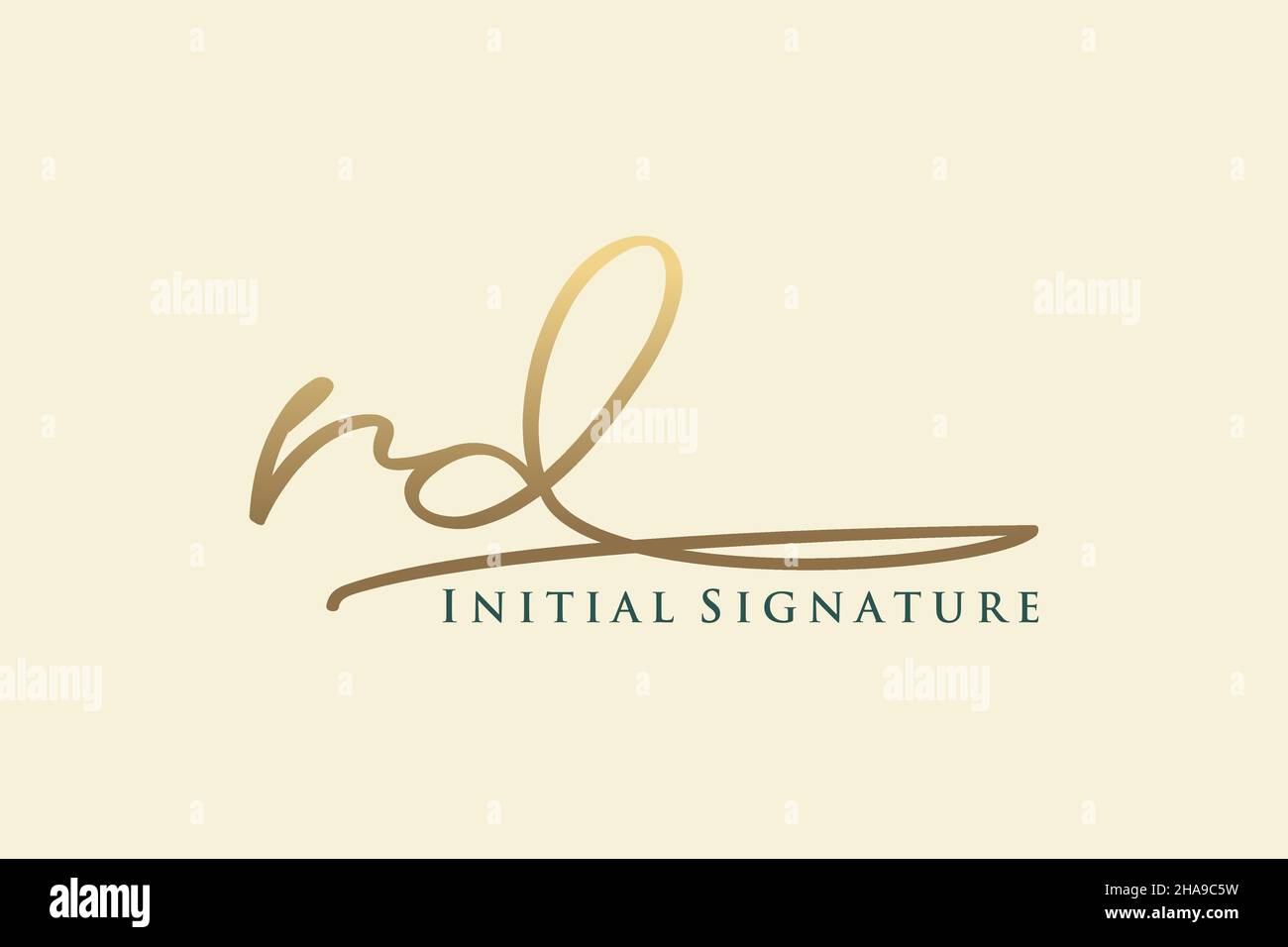 LOGO DI DESIGN elegante CON modello DI logo personalizzato RD Letter. Disegno a mano Calligraphy Lettering Vector Illustration. Illustrazione Vettoriale