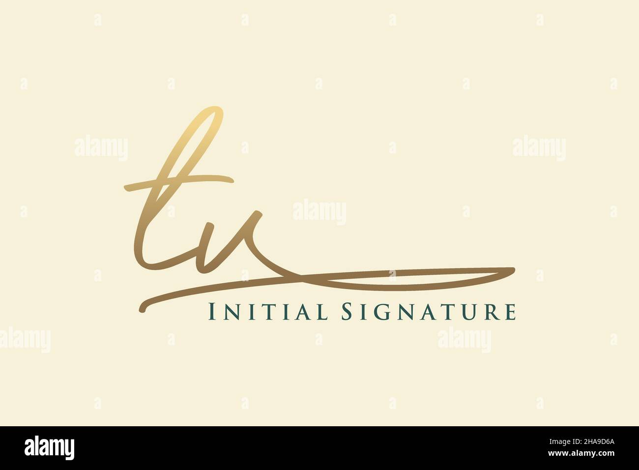 Modello di logo con firma per lettera TV elegante logo di design. Disegno a mano Calligraphy Lettering Vector Illustration. Illustrazione Vettoriale