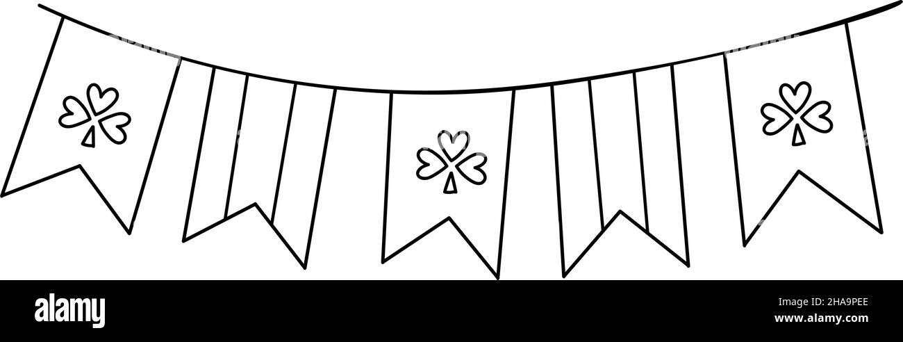 Irlanda bandiera ghirlanda. Decorazione navale irlandese e festival. San Patrizio. Disegno per decorazione, disegno, cartolina, decorazione, poster, adesivo. Vettore il Illustrazione Vettoriale