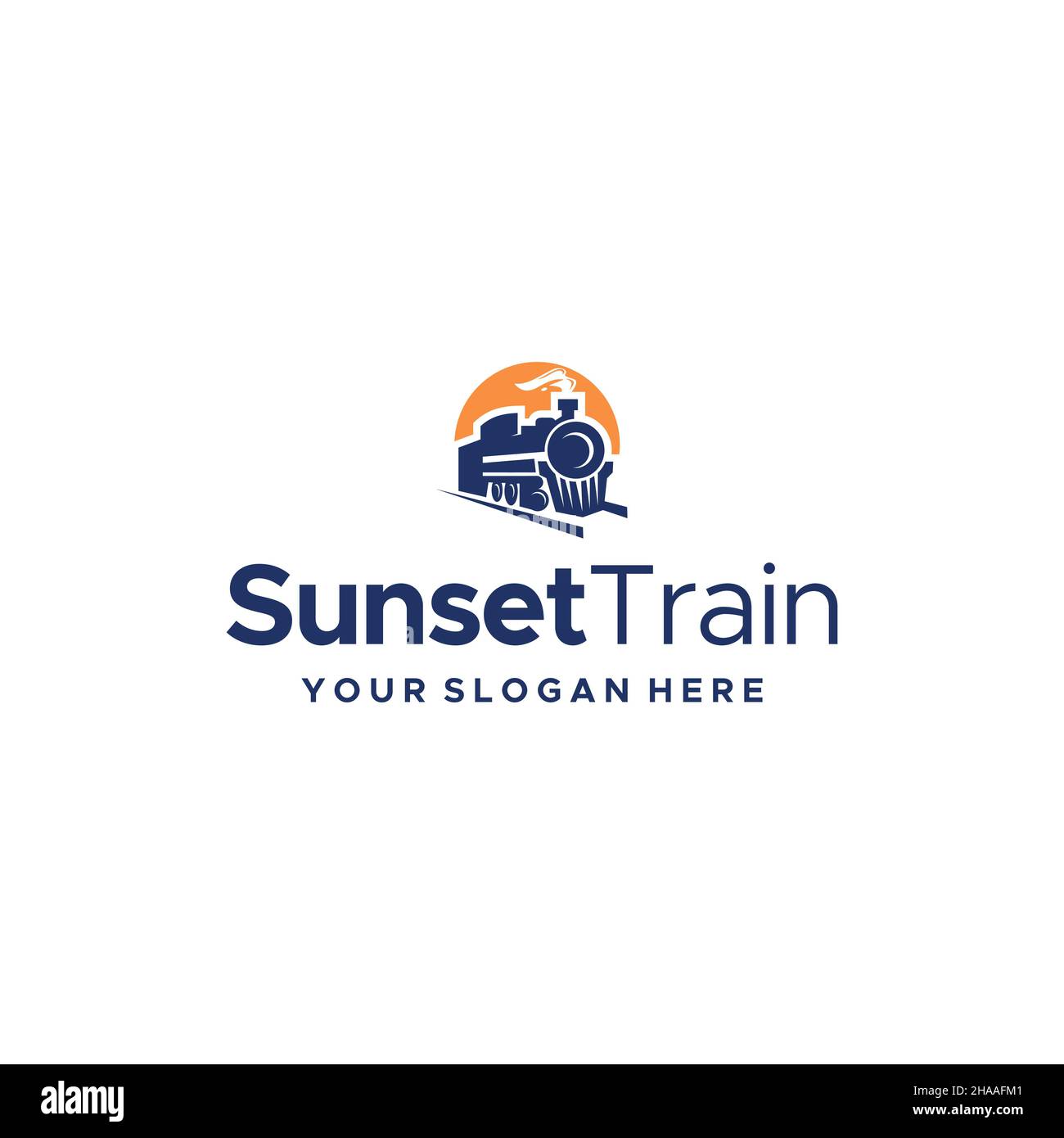Design moderno e colorato con logo SUSNSET TRAIN Illustrazione Vettoriale