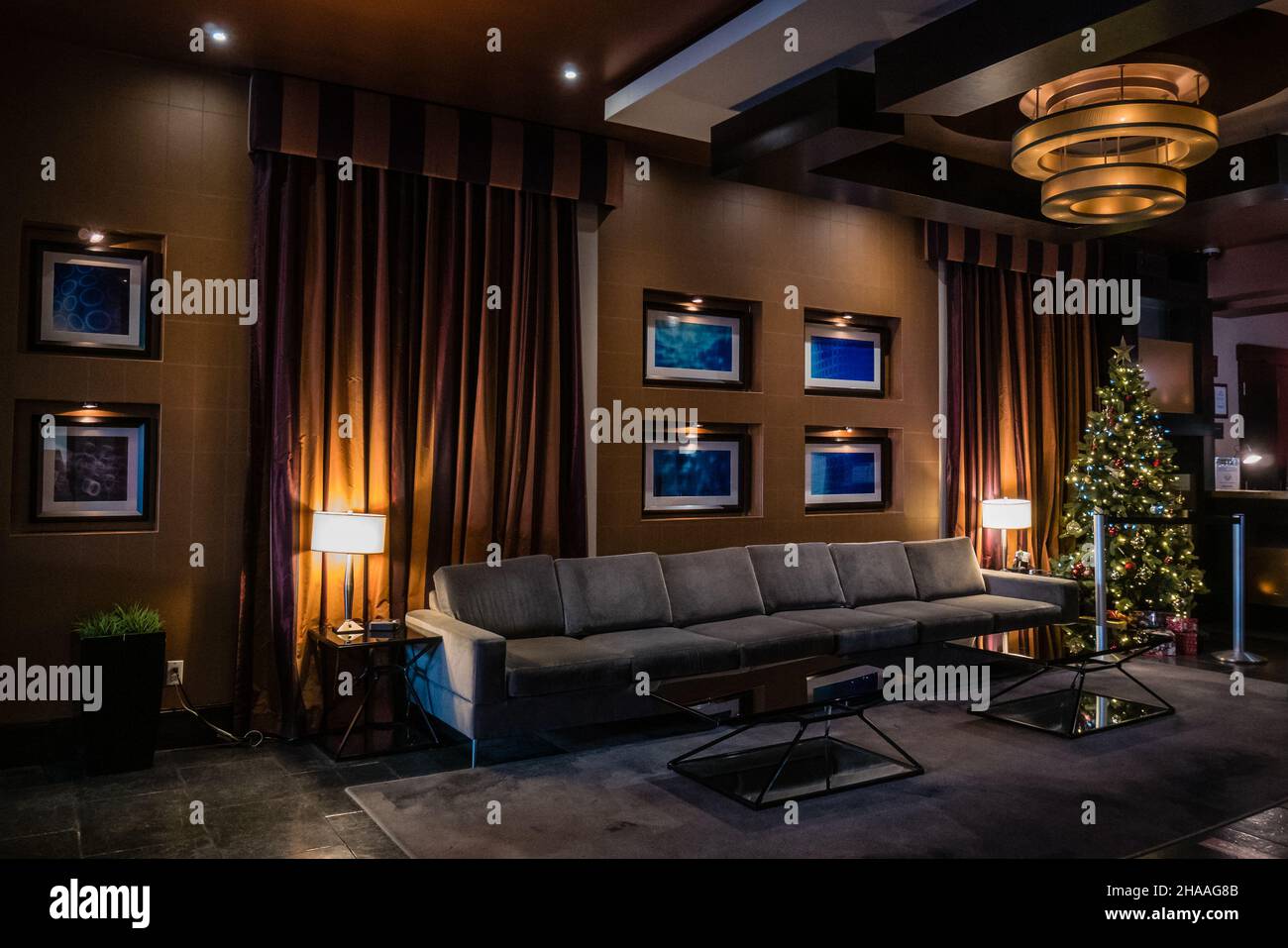 area della lobby dell'hotel vancouver sandman suite Foto Stock