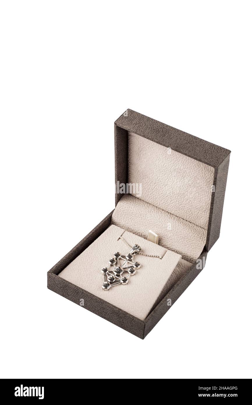 Religioso Argento Ebreo Amulet, Talisman in ebraico. Foto Stock