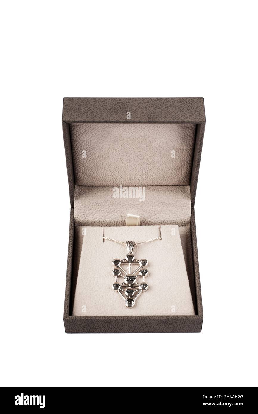 Religioso Argento Ebreo Amulet, Talisman in ebraico. Foto Stock