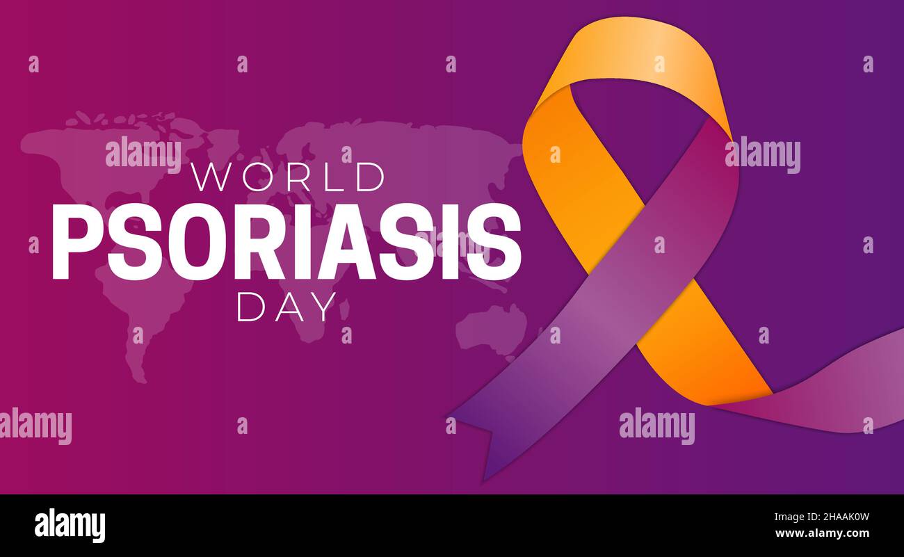 Illustrazione di sfondo del giorno della psoriasi mondiale Illustrazione Vettoriale