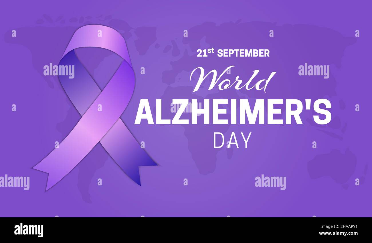Viola mondo Alzheimer's Day sfondo Illustrazione Illustrazione Vettoriale
