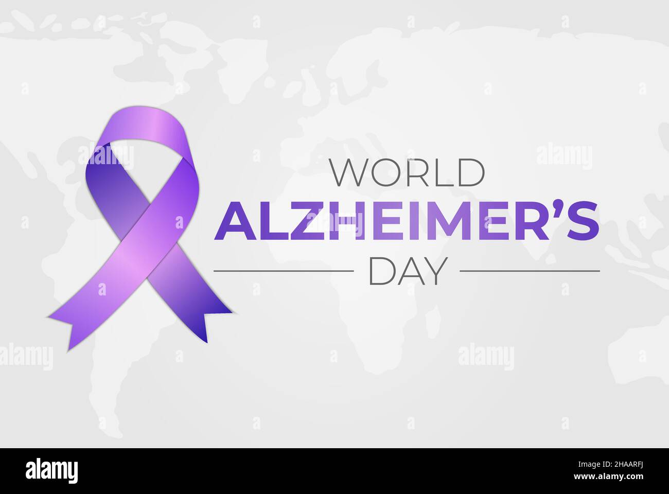 Light World Alzheimer's Day illustrazione di sfondo con la Mappa del mondo Illustrazione Vettoriale