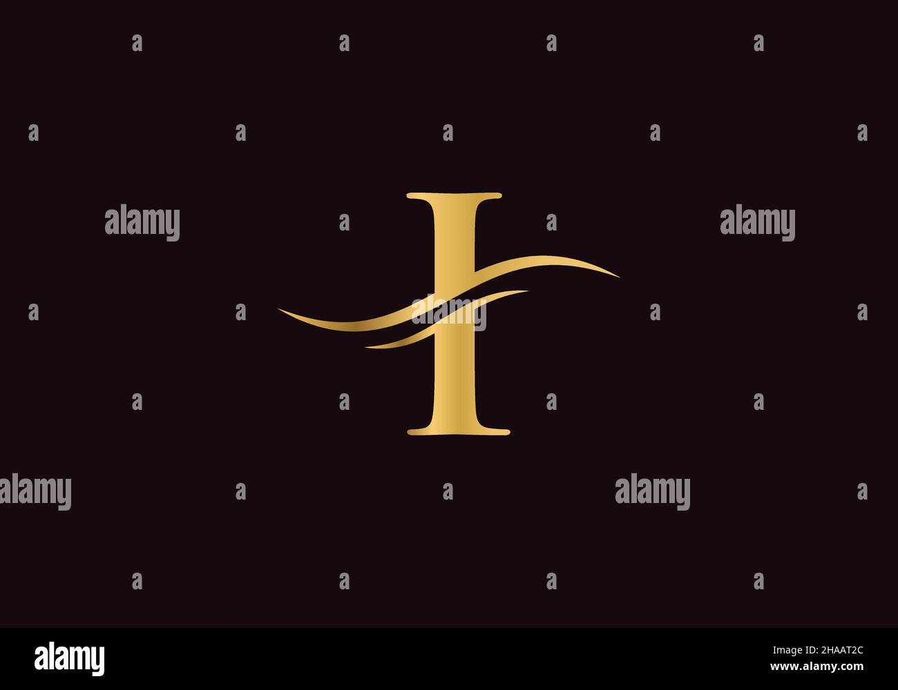Logo iniziale i lettera con modello vettoriale tipografico creativo e moderno. Disegno creativo astratto della lettera i del logo Illustrazione Vettoriale