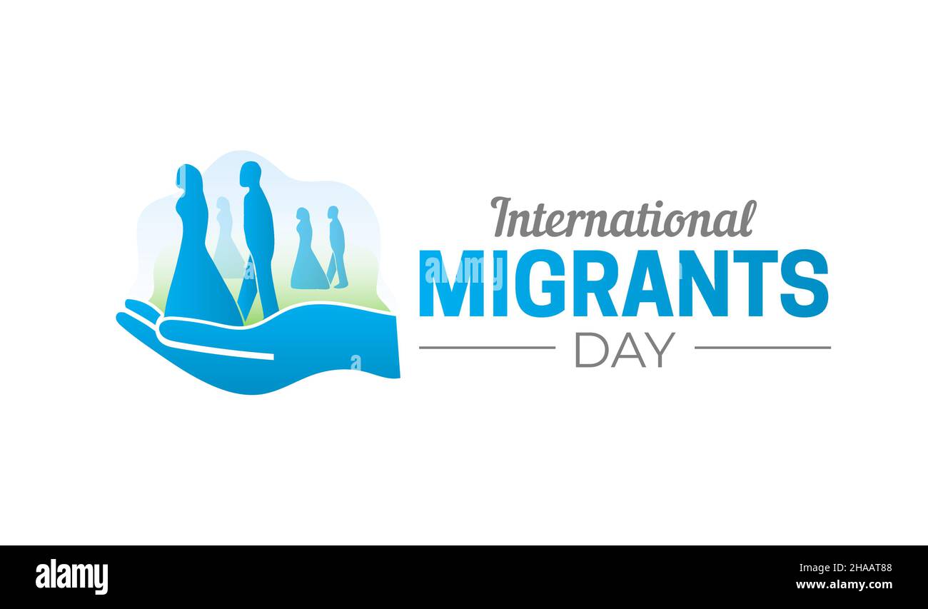 Icona del logo International Migrants Day Illustrazione Vettoriale