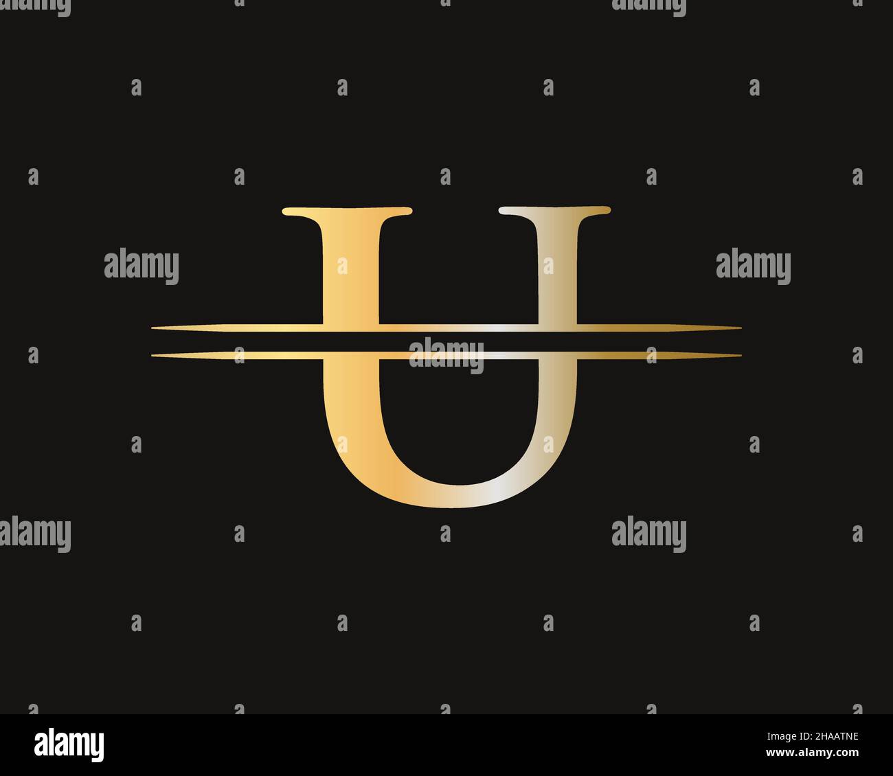 Logo con lettera U. Modello vettoriale di progettazione del logo aziendale della lettera U iniziale Illustrazione Vettoriale