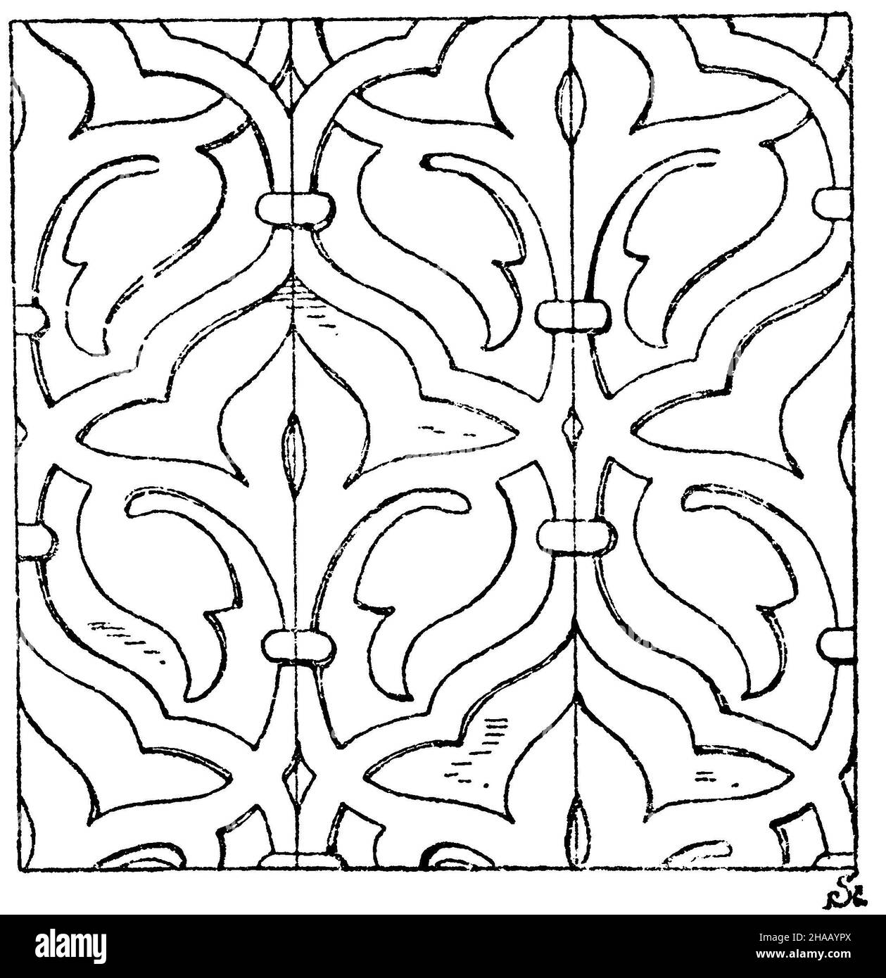 Disegno murale: Pittura murale araba dalla moschea di Ibrahim Aga al Cairo. (Hessemer), , SL? (Libro di modello, ), Wandmalereimuster: Arabische Wandmalerei aus der Moschee des Ibrahim Aga in Kairo. (Esssema) Foto Stock