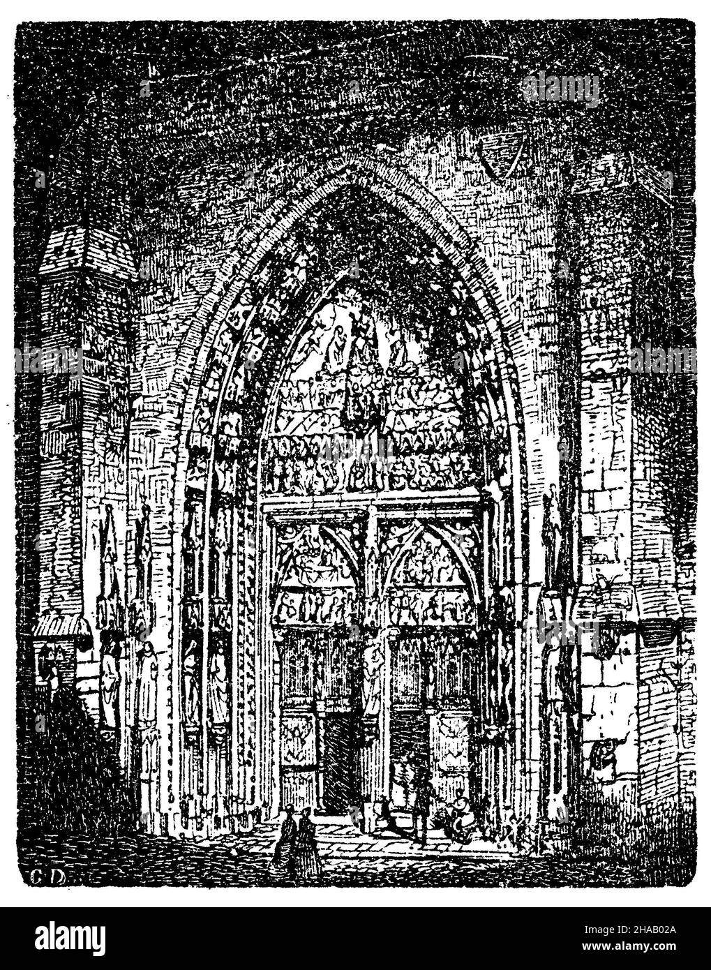 Lorenzkirche a Norimberga: Portale. Stile architettonico gotico., , (storia architettonica Foto Stock