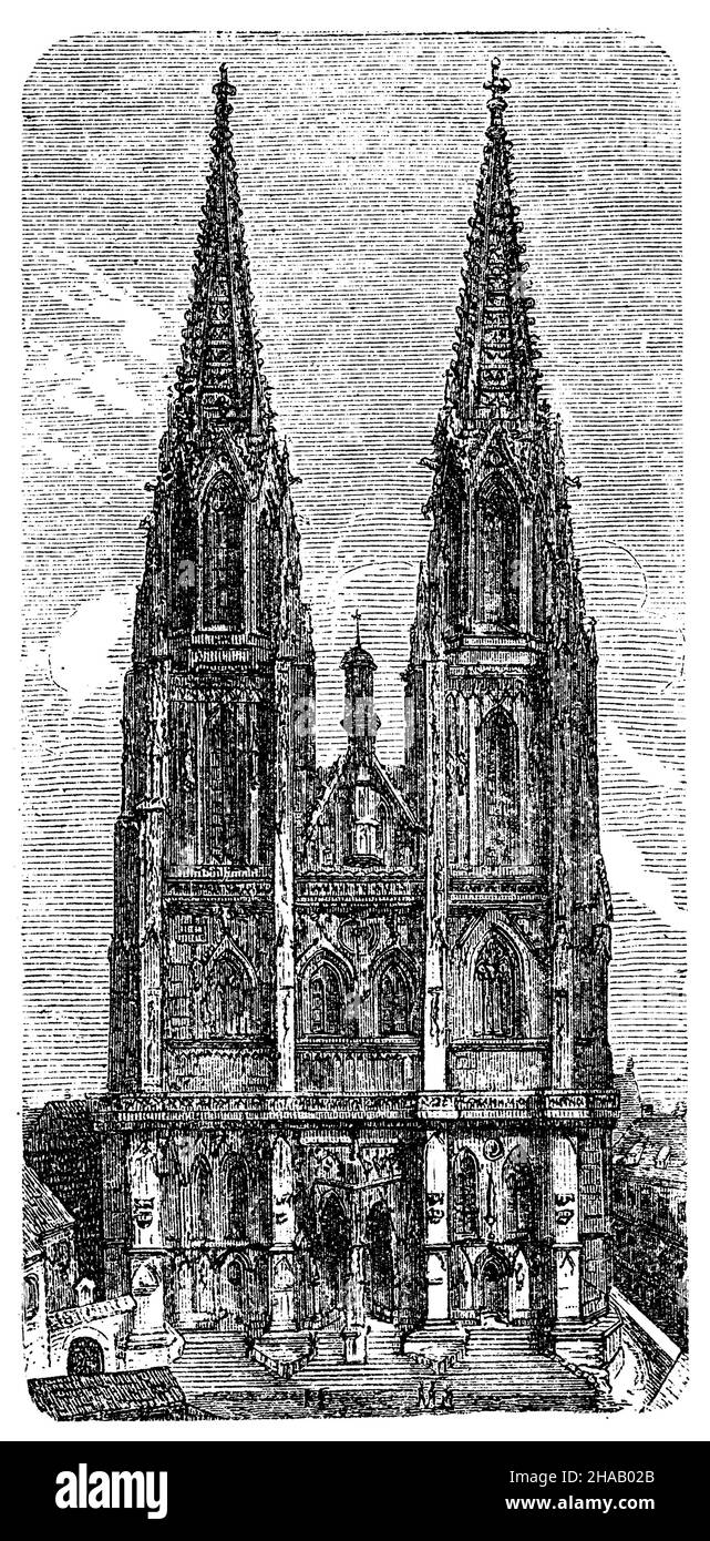 Cattedrale di Ratisbona. Stile architettonico gotico., , (storia architettonica Foto Stock