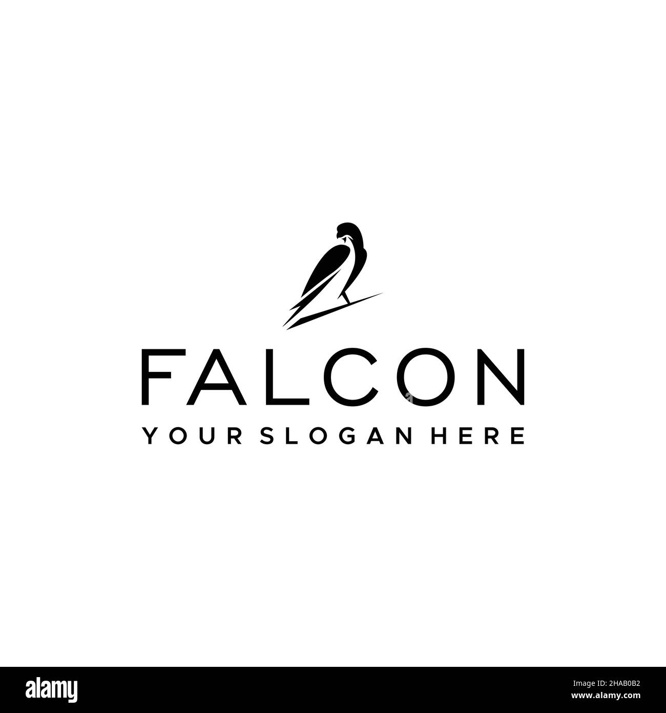 Design con logo TRIFALCON Bird Wings con lettera piatta Illustrazione Vettoriale