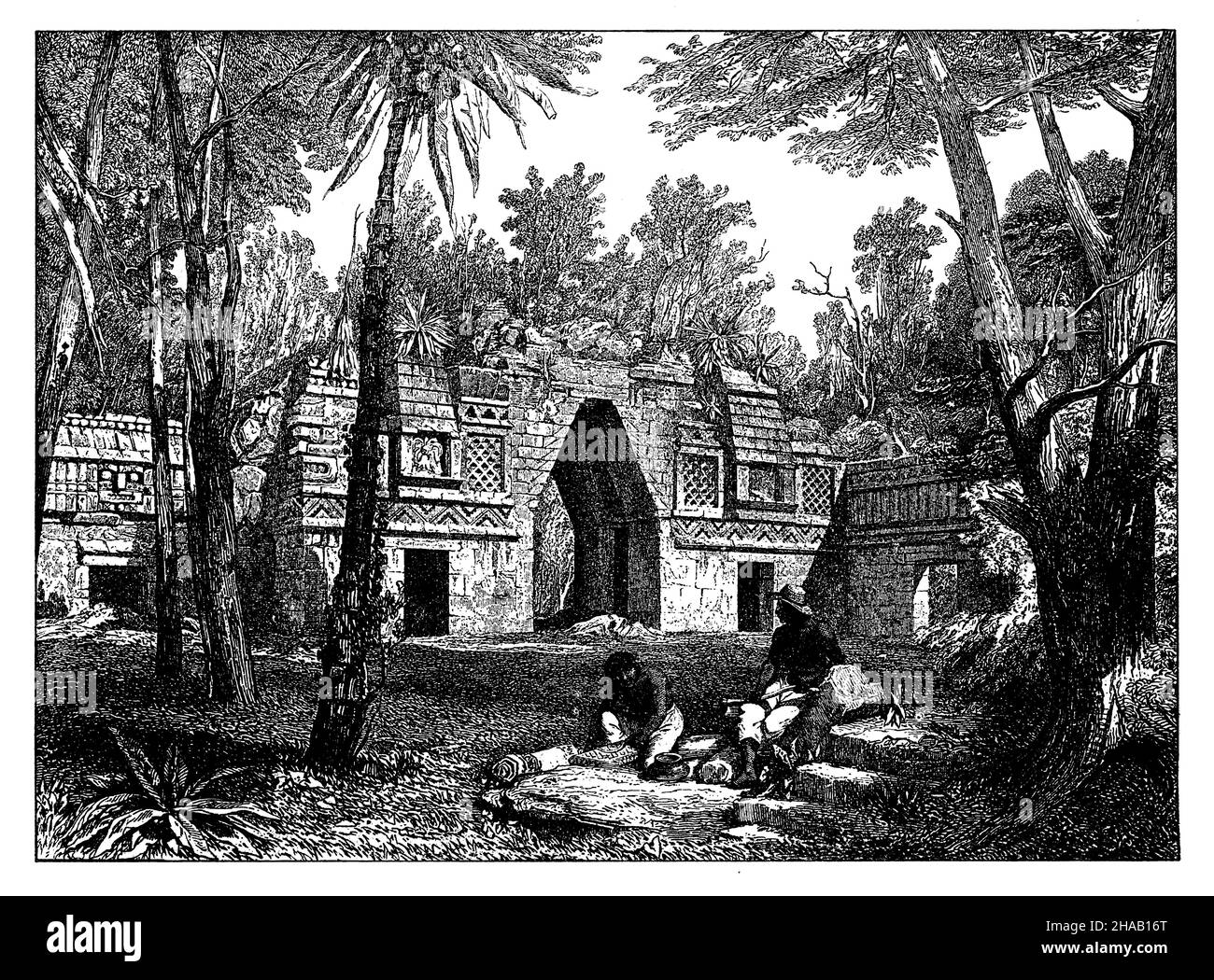 Porta a Labnah in Yucatan, , (libro di storia, 1902), Tor zu Labnah in Yucatan Foto Stock