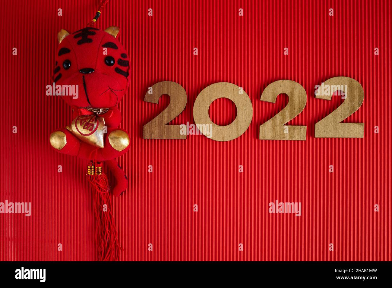 2022 nuovo anno cinese, anno della tigre. Traduzione cinese Foto Stock