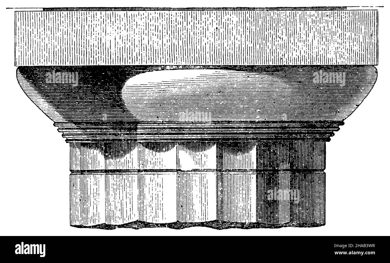 Capitale dorica del tempio di Theseo ad Atene. View, , (libro di storia culturale, 1892), Dorisches Kapitell vom Theseustempel zu Athen. Ansicht, Chapiteau dorique du Temple de Thésée à Athènes. VUE Foto Stock