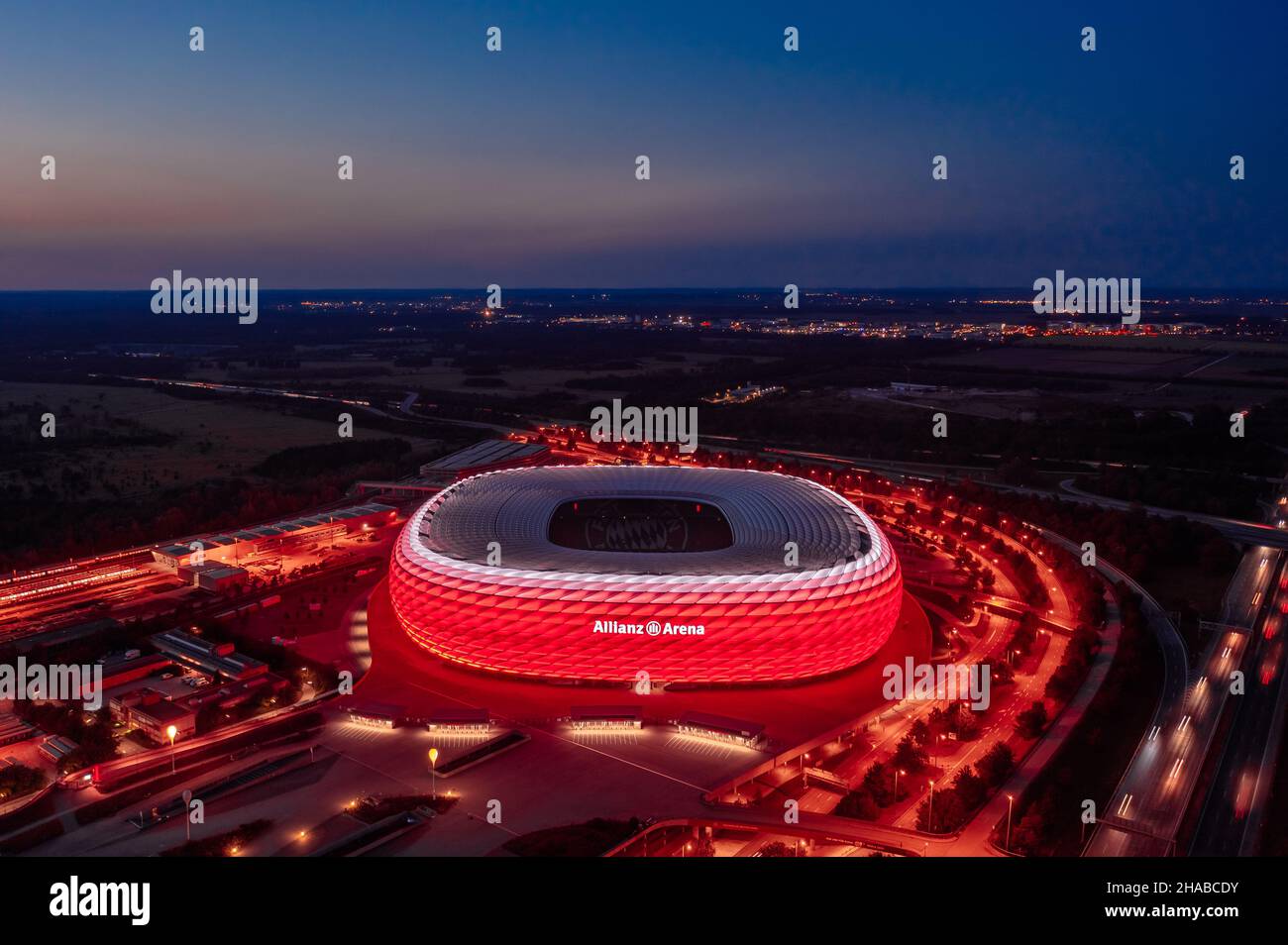 Allianz Arena - stadio di fama mondiale del Bayern Munich FC. Ottobre 2020 - Monaco di Baviera, Germania. Foto Stock