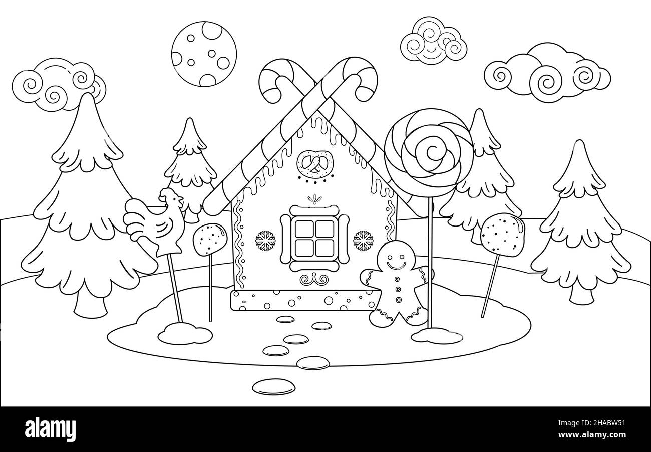 Casa di pan di zenzero disegno immagini e fotografie stock ad alta risoluzione - Alamy