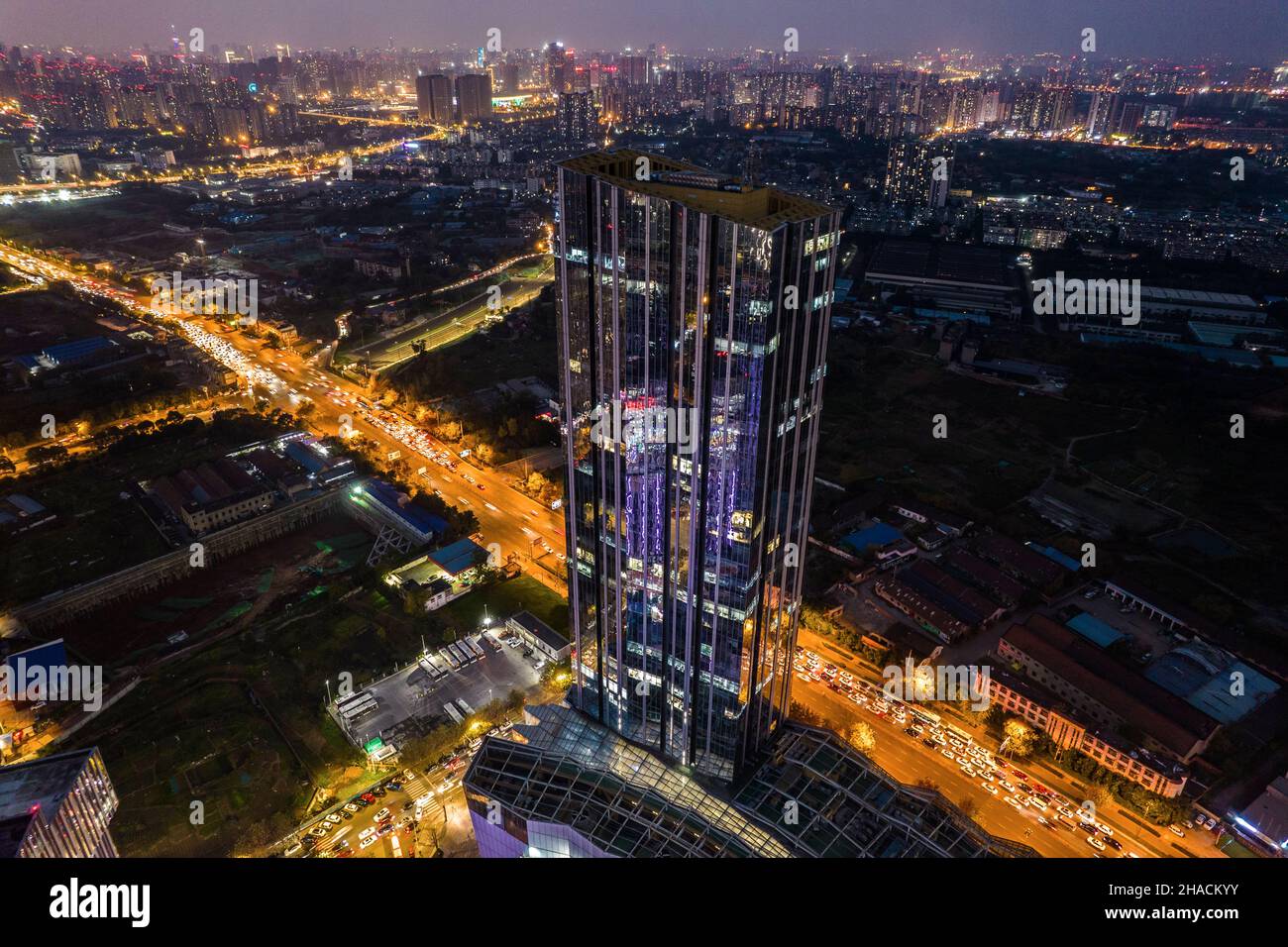Architetture tipiche cinesi situate a Chengdu, Cina Foto Stock