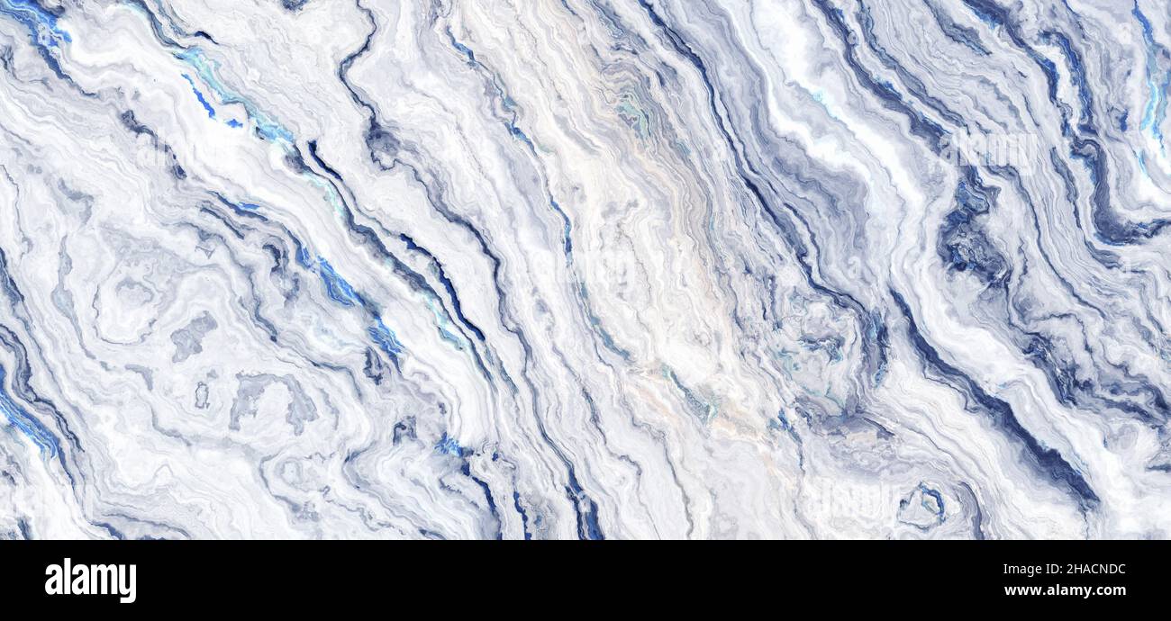 Piastrelle di marmo blu e bianco. Trama astratta e sfondo. 2d illustrazione Foto Stock