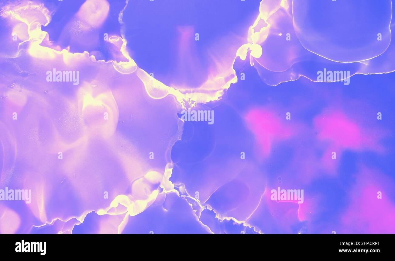 Sfondo inchiostro astratto. Blu acquerello digitale Foto Stock