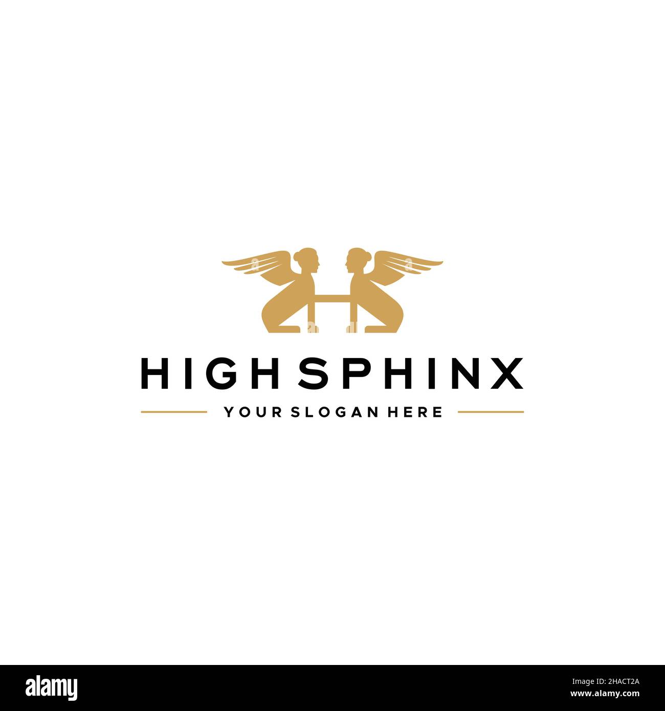 design con logo SPHINX ALTO e lettera piatta Illustrazione Vettoriale