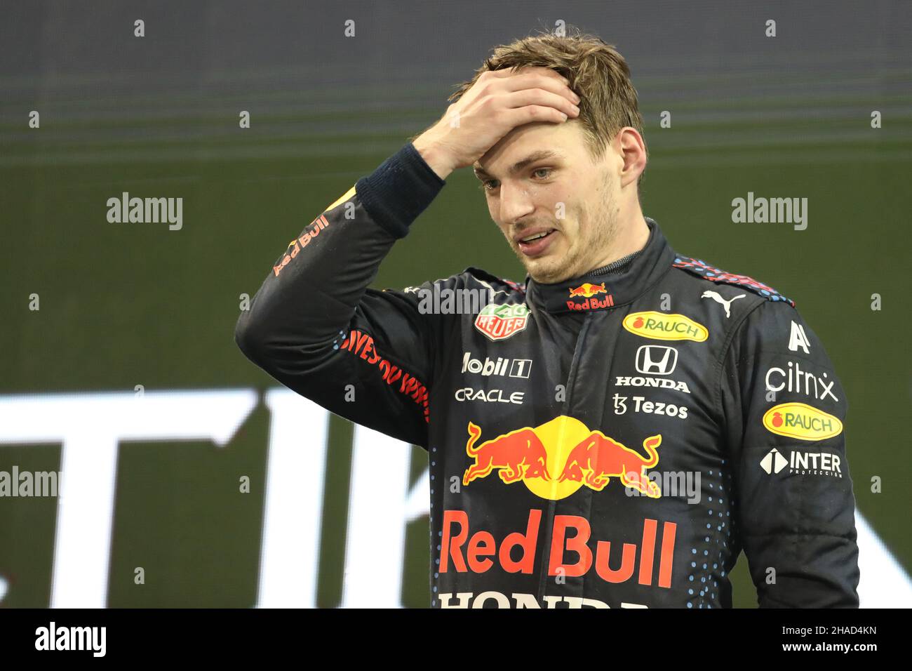 12th dicembre 2021; Yas Marina Circuit, Abu Dhabi, Emirati Arabi Uniti: FIA Abu Dhabi F1 Grand Prix Race Day: Red Bull Racing Honda, Max Verstappen vince la gara e il Campionato del mondo FIA F1 2021 Foto Stock