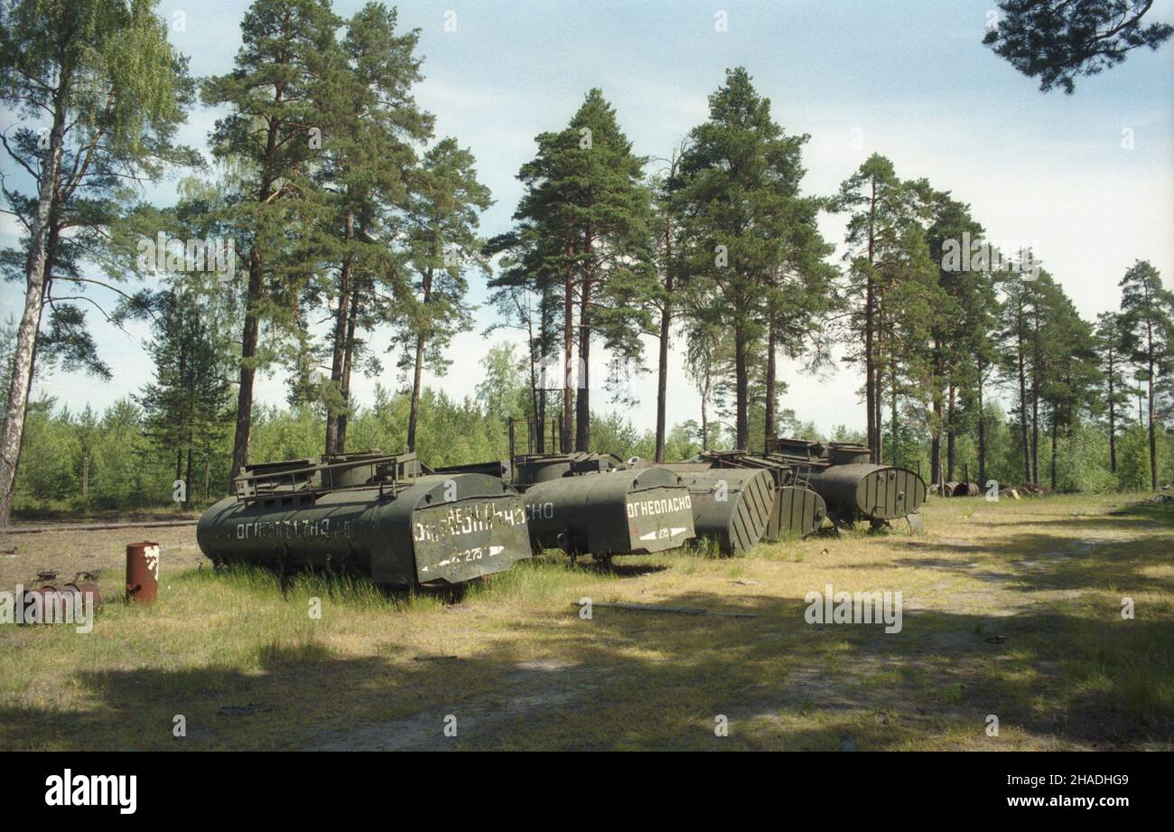 Borne Sulinowo 06,1993. Tereny dawnej bazy wojsk radzieckich, które stacjonowa³y tu od 1945 do 1992 roku. W kwietniu 1993 miasto zosta³o przekazane polskim w³adzom cywilnym i ponownie zasiedlone. 5 czerwca 1993 roku dokonano uroczystego otwarcia bram miasta. NZ. cela w areszcie. ka PAP/Jerzy Undro Dok³adny dzieñ wydarzenia nieustalony. Borne Sulinowo 1993 giugno. Ex base delle truppe dell'esercito sovietico, dispiegato qui dal 1945 al 1992. Nell'aprile del 1993 la località fu rivolta alle autorità civili polacche e riabitata. Il 5 giugno 1993 ha visto la cerimonia di gala di apertura della località Gat Foto Stock