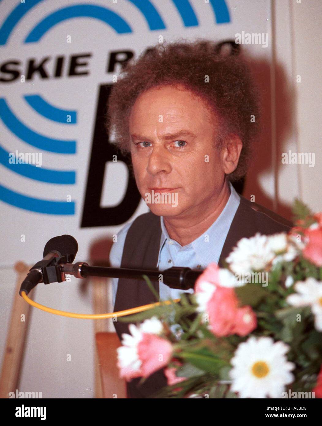 Warszawa, 4.10.1995 Art Garfunkel podczas konferencji prasowej . PAP-Filip Miller K-19206 (JM) Foto Stock