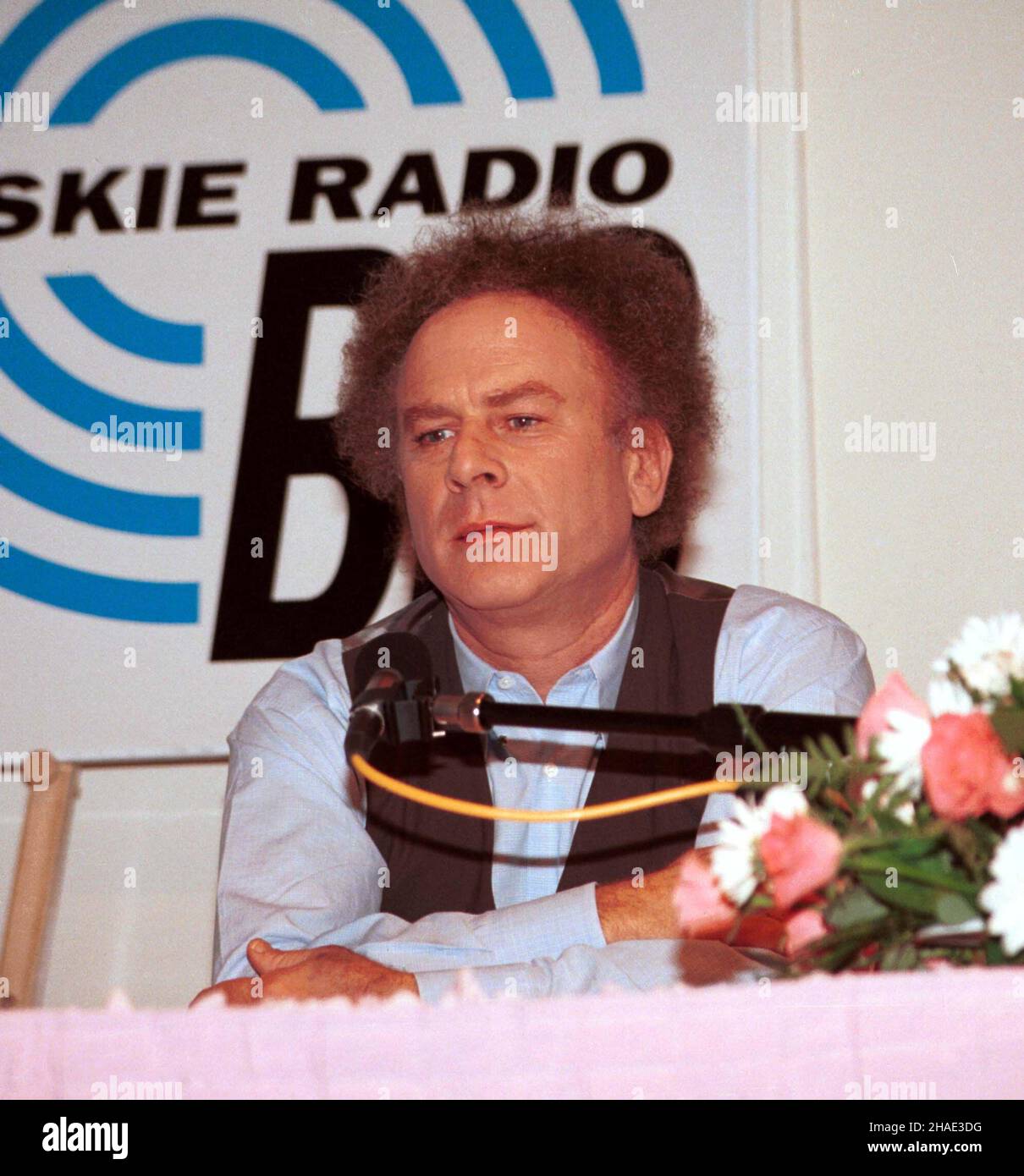 Warszawa, 4.10.1995 Art Garfunkel podczas konferencji prasowej . PAP-Filip Miller K-19206 (JM) Foto Stock
