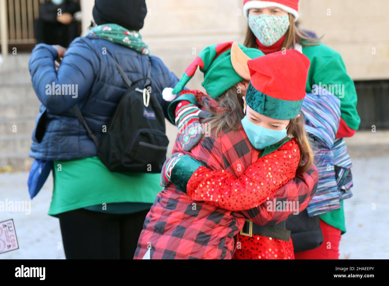 Prima ElfCon un'alternativa adatta ai bambini alla debauchery di SantaCon, New York, NY USA Foto Stock