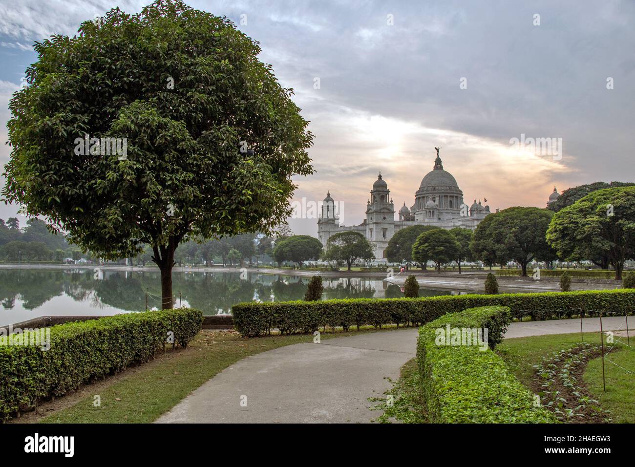 immagine del victoria memorial kolkata. victoria memorial kolkata è una destinazione turistica più iconica. Foto Stock