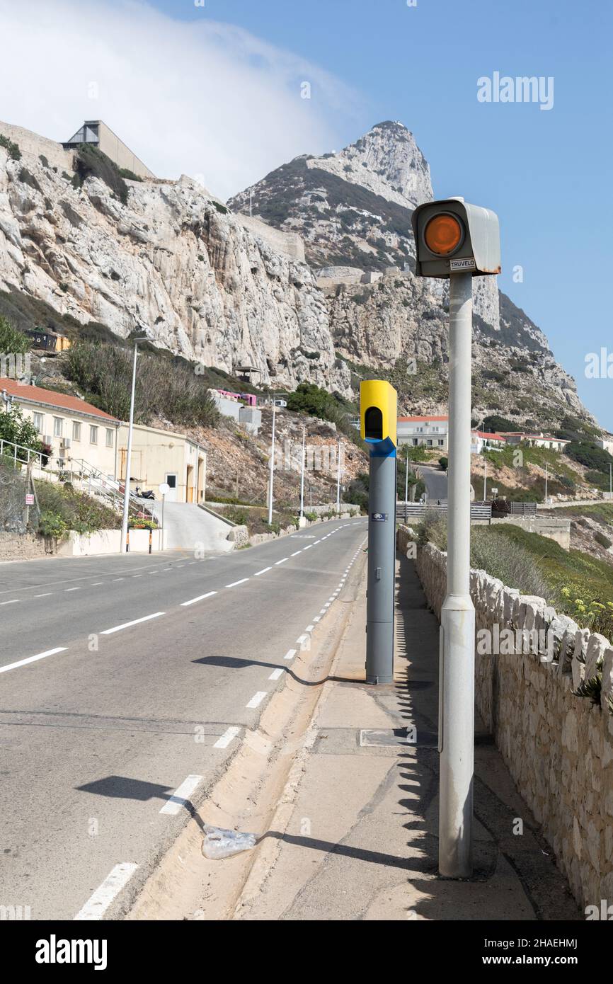 Telecamera a velocità fissa, Gibilterra Foto Stock