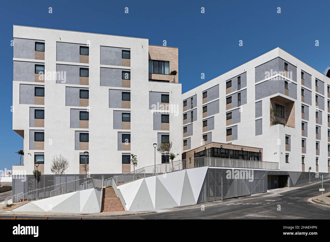 Moderni edifici di appartamenti, Europa Point, Gibilterra Foto Stock