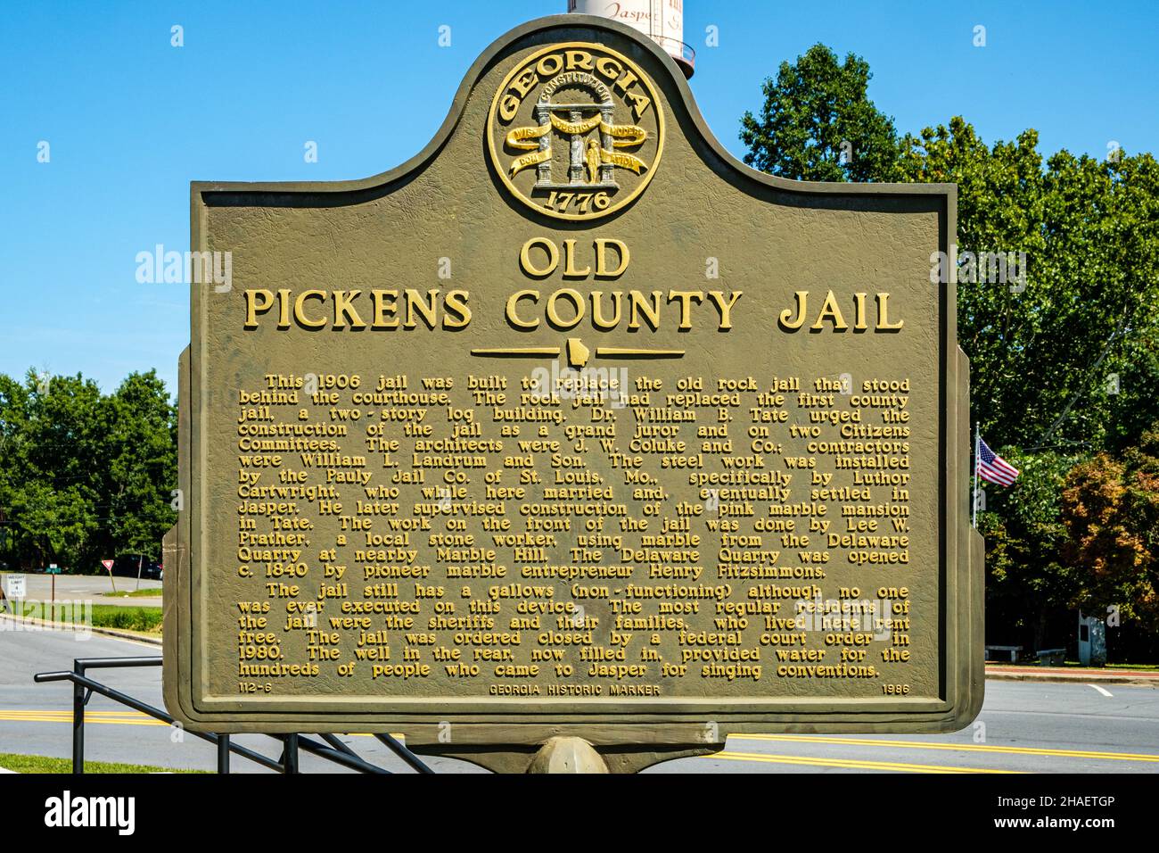 Old Pickens County Gaol, North Main Street, Jasper, Georgia Foto Stock