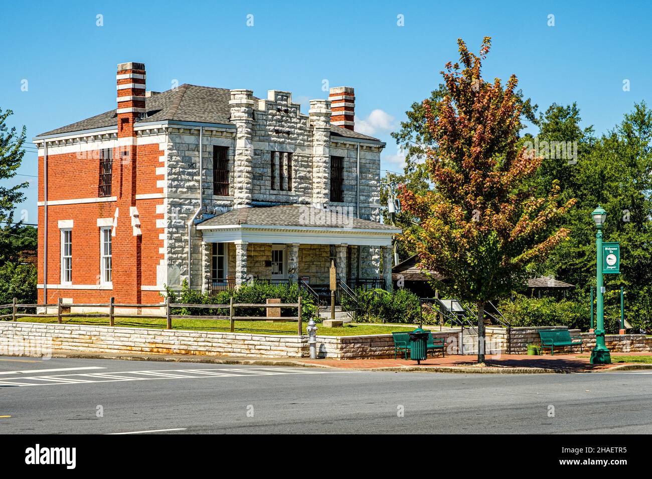 Old Pickens County Gaol, North Main Street, Jasper, Georgia Foto Stock