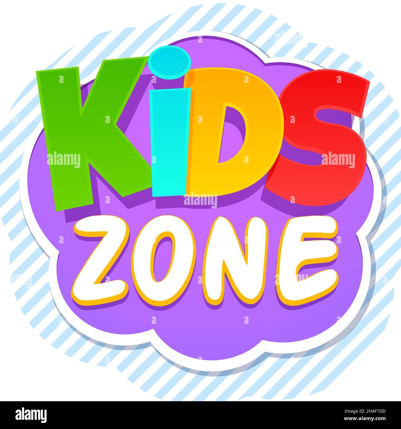 Banner zona bambini. Area giochi per bambini Illustrazione Vettoriale