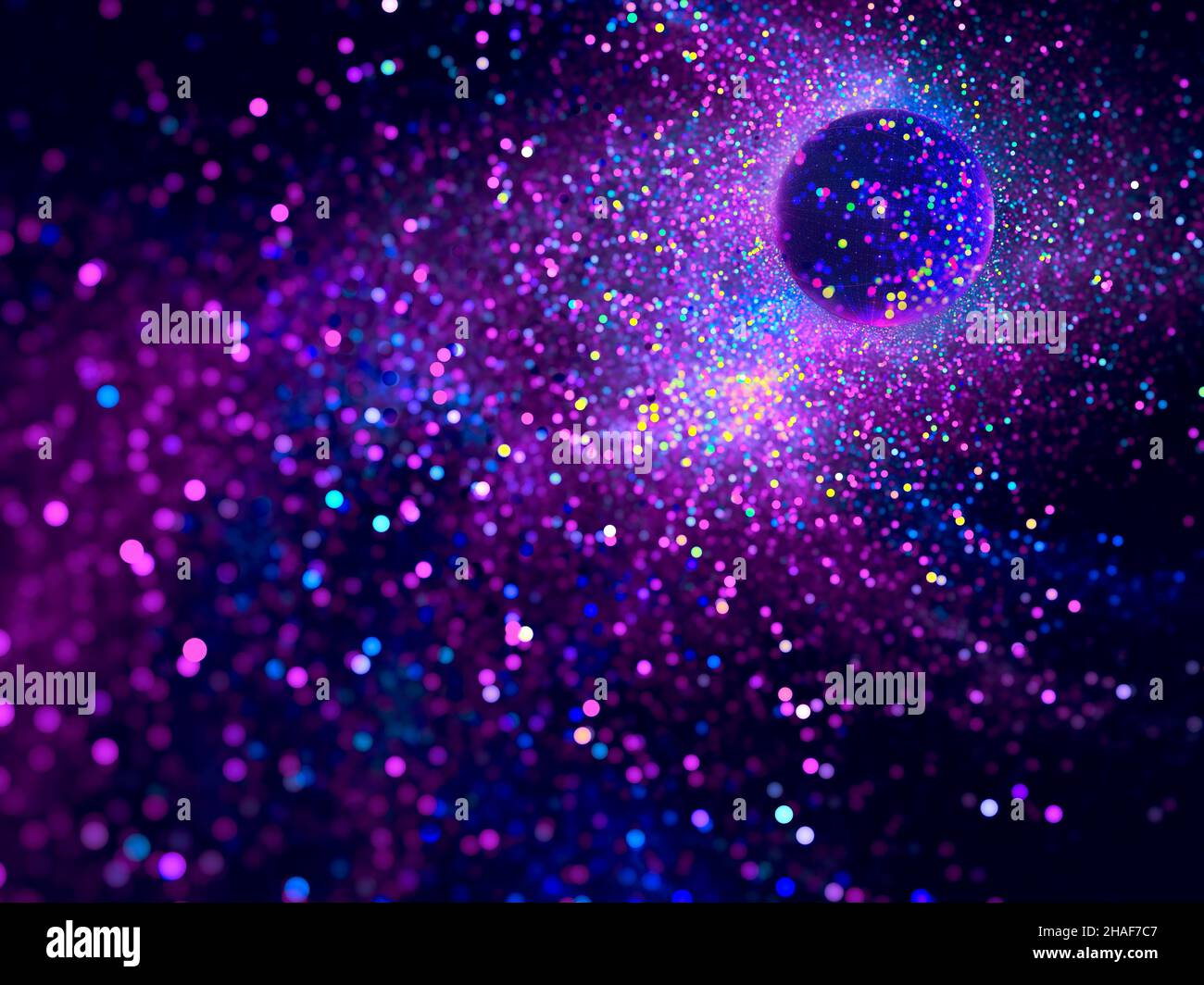 Spazio blu e viola o sfondo festivo - illustrazione astratta Foto Stock