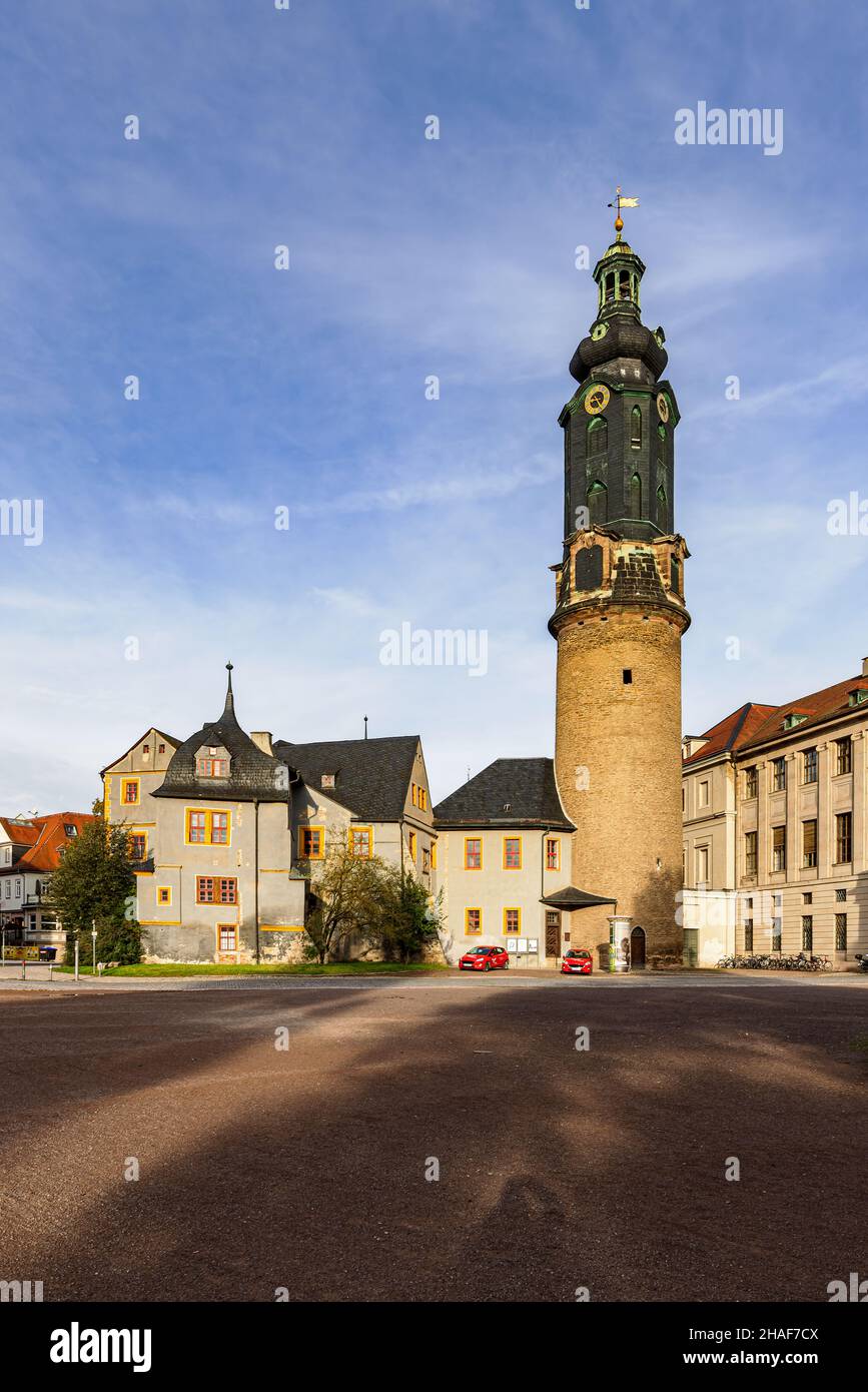 Lo Stadtschloss o il Palazzo della Città di Weimar, Turingia, Germania. Foto Stock