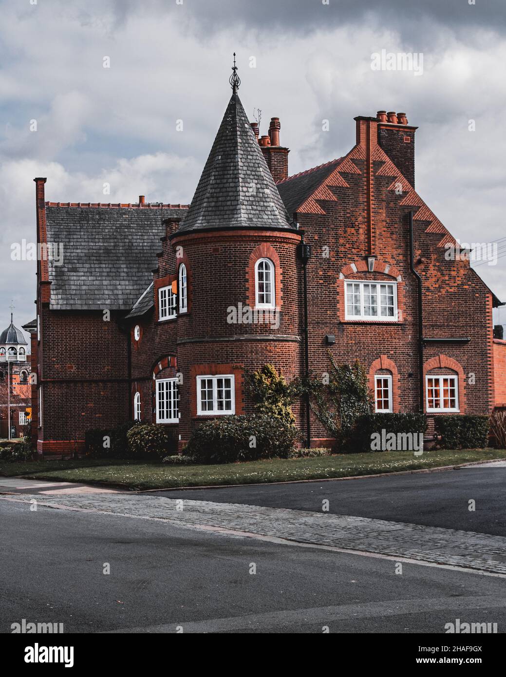 Port Sunlight è un tranquillo villaggio di Merseyside in Inghilterra, Regno Unito. Foto Stock