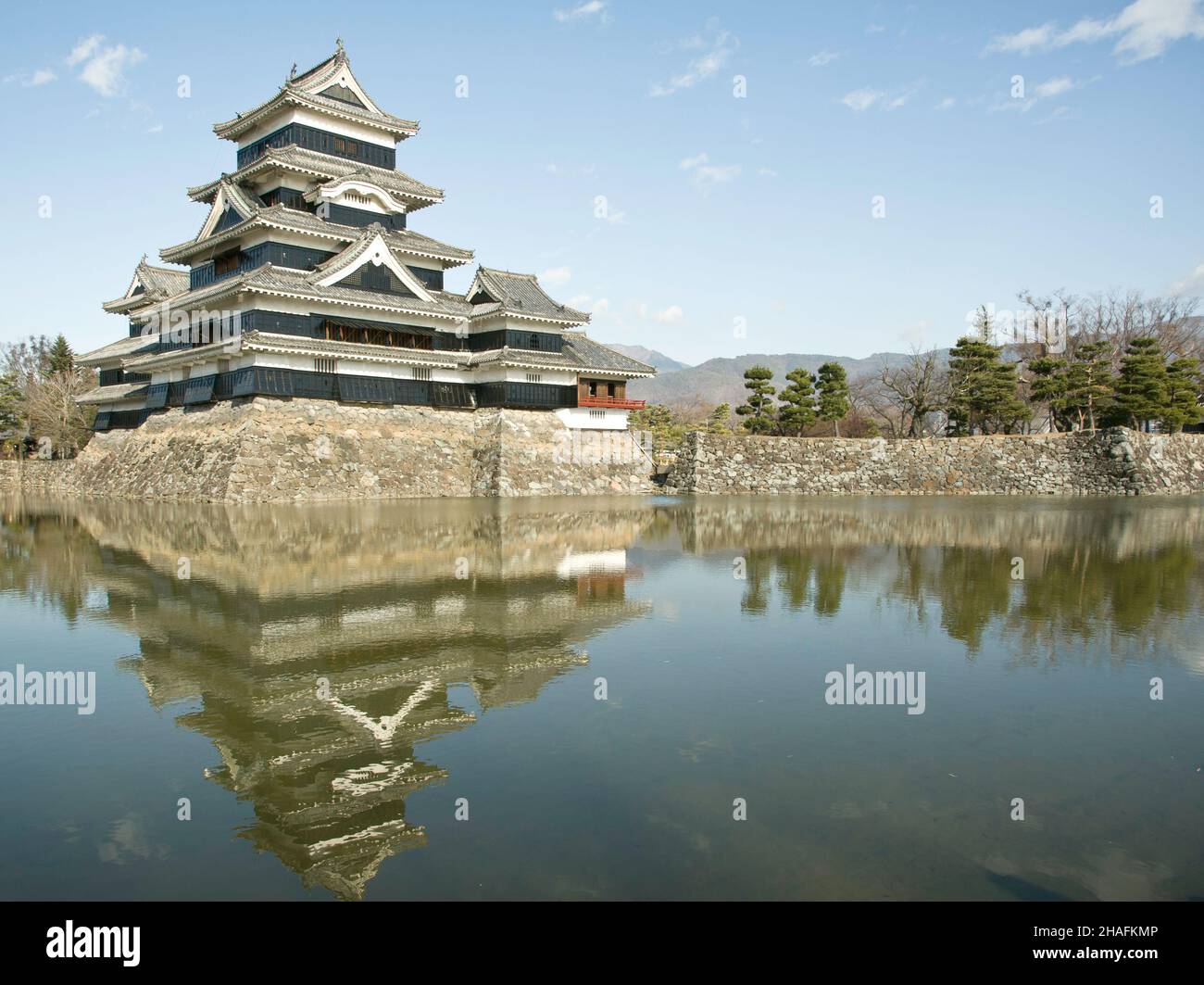 Castello di Matsumoto a Matsumoto, prefettura di Nagano, Giappone. Foto Stock