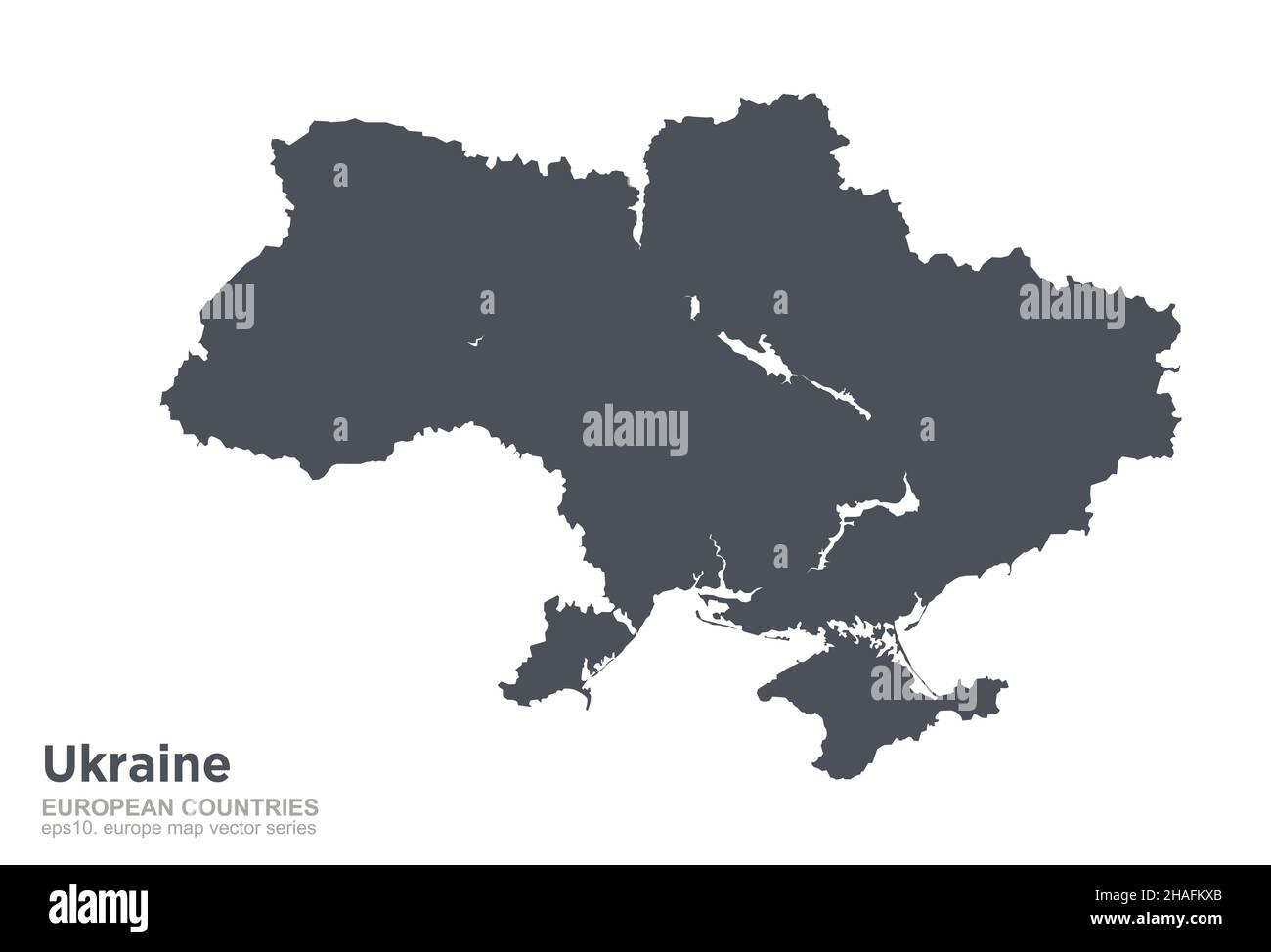 Ucraina. Mappa Ucraina. Mappa vettoriale dei paesi europei. Illustrazione Vettoriale