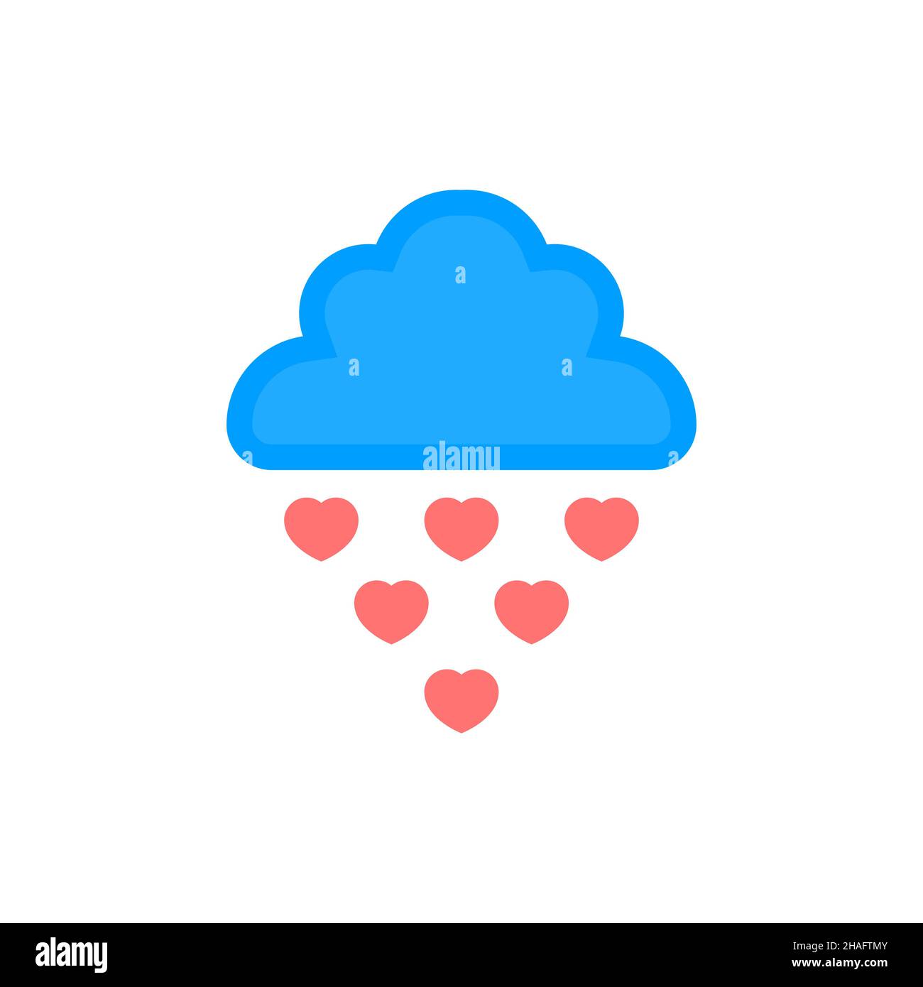 Nuvola con il cuore. Simbolo mi piace. Segno d'amore. Blogging, concetto di social networking Illustrazione Vettoriale