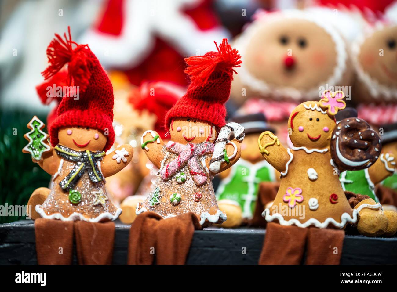Strasburgo, Francia. Marche de Noel decorazioni in Strasburgo, il Mercatino di Natale in Alsazia. Foto Stock