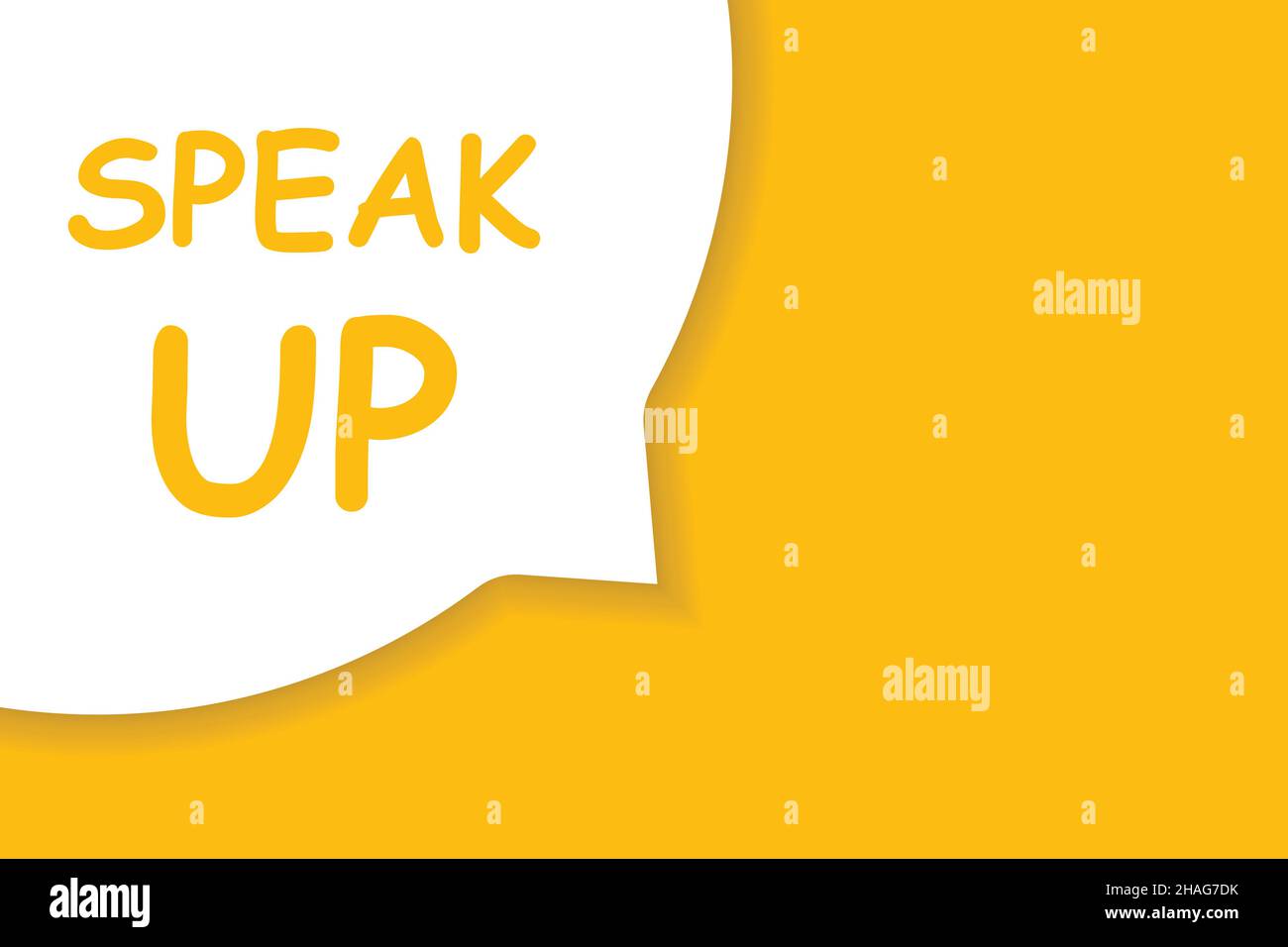 Speak up speech bolla banner vettore con spazio copia per il business, marketing, volantini, banner, presentazioni, e poster. illustrazione Illustrazione Vettoriale